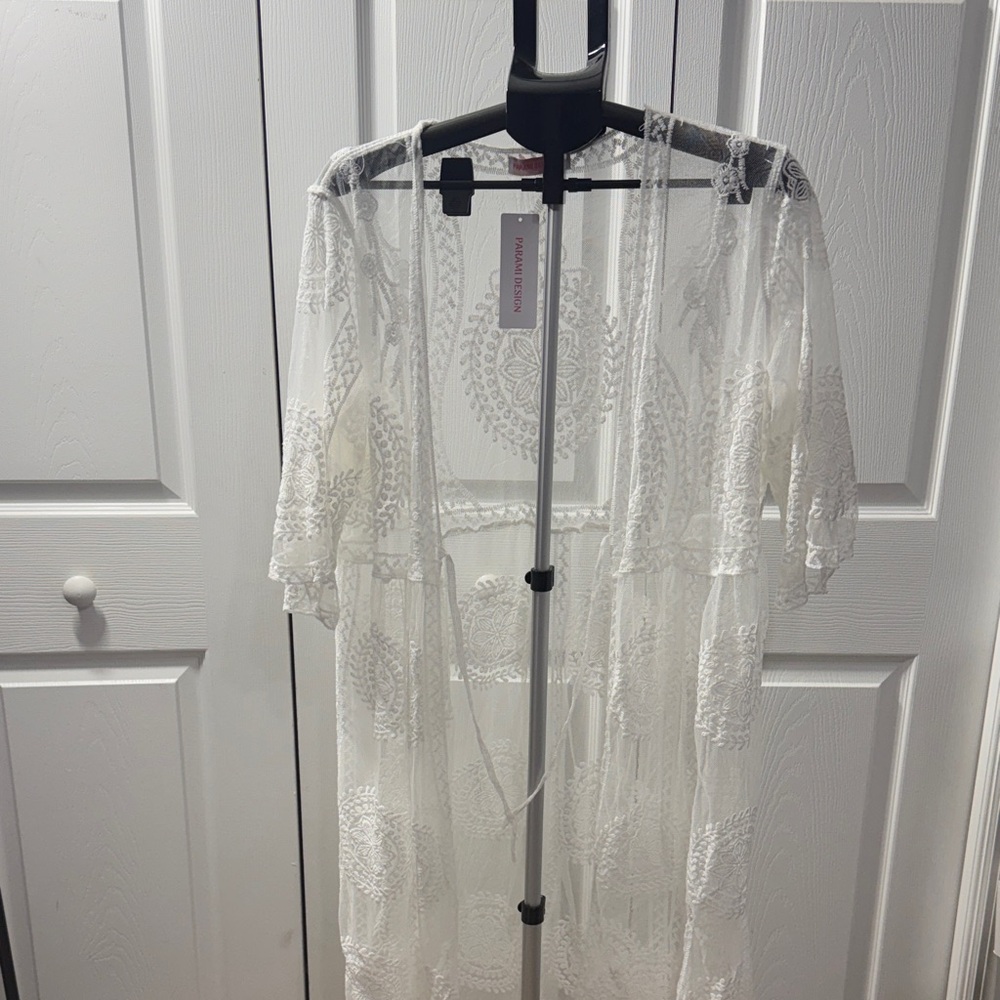 Ivory Lace Kimono Cardigan